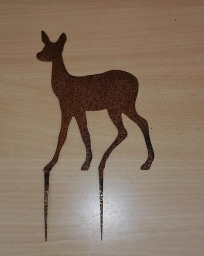 Generisch NEU !! REH Roststecker Mini ca. 15 cm hoch aus Metall im angesagten Edelrost Weihnachtsdeko Gartenstecker Deko Weihnachten Adventsgesteck Nikolaus Advent Wald Jagd