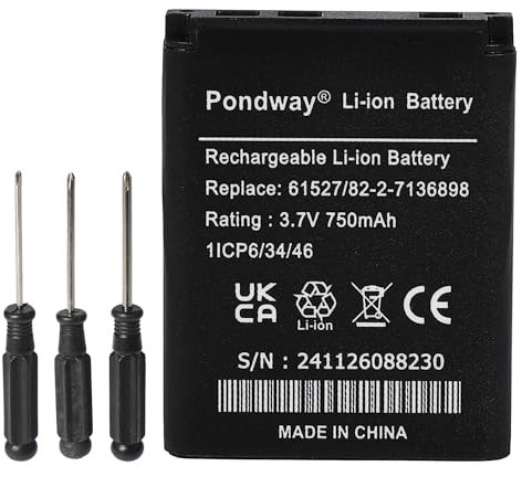PONDWAY 750 mAh 3,7 V 61527 Ersatzakku kompatibel mit SteelSeries Arctis Nova Pro 82-2-7136898 Bluetooth-Headset-Kopfhörer, 2,59 Wh Lithium-Ionen-Akku mit Reparaturwerkzeug