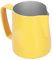 304 Stainless Steel Frothing Pitcher, Yellow Milk Cup with Garland Design for Coffee Art Making, Milk, Water, Coffee (350ml)