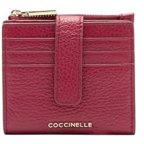 COCCINELLE Porta Tessere Metallic Soft Small Sangria