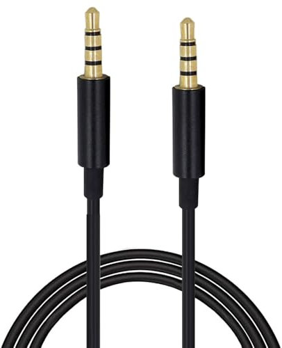 TECHZOCO Cable Audio alargador macho a macho, Cable Audio estéreo Jack 3.5 mm TRRS 4 Pines, Apto para Auxiliar para Radio de Coche, Cascos, PS5, Xbox, Reproductor DVD, Altavoz,PC,TV, 3 Metros