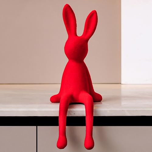 Kashyke Osterhase Deko Modern Deko-Hasen Osterdeko Osterdekoration Beflockt Hase Dekoration für Ostern, Osterdeko für Tisch, Fensterbank & Wohnzimmer (B-5)