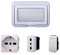 Kit Placca Scatola 504 Premontato IP55, 4 Moduli Presa Schuko + Bipasso + Interruttore, Compatibile Con Bticino Living, Colore Bianco, Placca Stagna Idrobox Incasso Da Esterno