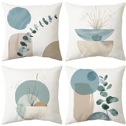 ARNTY Kissenbezüge 45x45 4er Set, Kissenhüllen Samt Zierkissenbezüge Sofakissen Dekokissen Couchkissen mit Verstecktem Reißverschluss für Schlafzimmer Büro Garten Sofa
