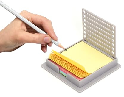 SHENGYIG 100 Piezas Soporte para Notas Adhesivas, Bloc de Notas | Caja de Notas con Notas Adhesivas de Cuatro Colores, Notas Adhesivas, Caja Plástico, para Almacenamiento de Notas Adhesivas