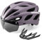 ROCKBROS Fahrradhelm Rennrad Helm Radhelm mit Abnehmbaren Visier Cityhelm Leichter Stadthelm für Damen und Herren MTB 58-61CM Lila