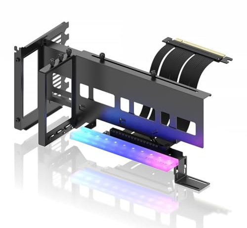 TsoLay Supporto Universale Verticale per Scheda Grafica GPU 5V 3PIN ARGB con Staffa per Scheda Video Scheda Grafica in Nero