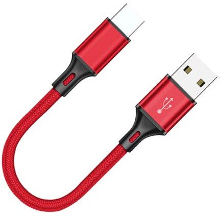 Cavo Di Tipo C - Caricatore USB C Corto, Cavo Di Sincronizzazione Rapida | Linea Di Ricarica Intrecciata Da 25 Cm Compact Con Isolamento Pesante, Portatile Ed Efficiente Per La Connettività Del D