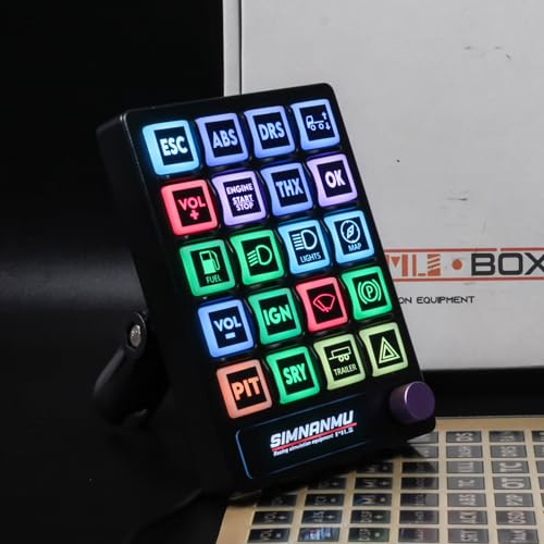SIMNANMU-BOX-PA1 Multifunktionssimulator Zentrale Steuerbox für Fanatec Thrustmaster T300RS T500 Logitech G923 G920 G29; Klassische ATS/ETS2 Tastenkarte für MOZA R5 PXN V10 amerikanischer LKW