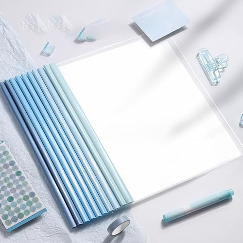 20 Stück A4 Bindemappen für Thermobindemaschine, Rückenbreite 10 mm, Klemmmappe A4, transparenter Deckel, Bewerbungsmappe für Büro, Schule, Aktenordner, Dokumentenorganisator (Blau)