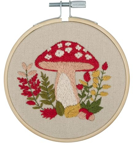 Trimits Embroidery Kits - 15cm 6 Embroidery Beginners Kit, Cross Stitch Kits for Adults, Starter Set with Bamboo Hoop, Fabric, Threads, Needle & Backing - Woodland