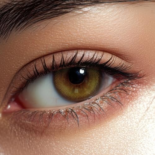 Elizzm Lenti a Contatto Colorate Verde Nocciola – 1 Paio, 3 Mesi, Naturali, Senza Gradazione – Golden Olive