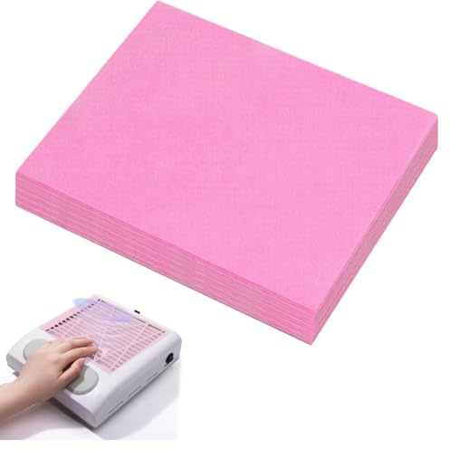 Nail Dust Collector Filter Paper Disposable,200 Sheets Replaceable Nail Dust Filters Sheets,Nail Vacuum Duster Collector Accessories for Nail Salon Spa Tech Supplies (Pink)