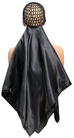 ROSEBONY Wrap Cap Hair Net with Scarf, Heatless Silk Press Hair Care, Shower Cap (color-7)