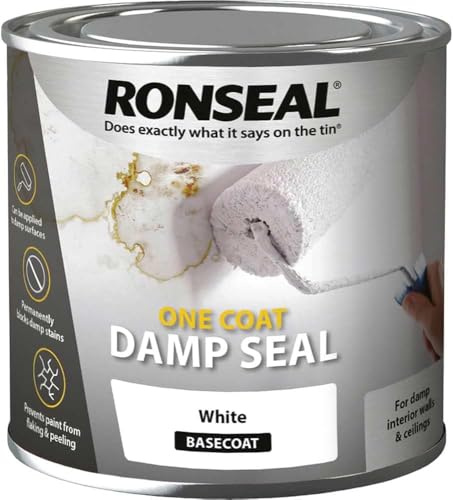 One Coat Damp Seal White 250ml Damp and Stain Sealer for Walls and Ceilings | One-coat damp and stain sealer for interior walls and ceilings, suitable for application to damp surfaces.