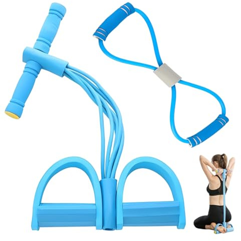 YOFDAL 2 Stück Fitnessgeräte, Home Fitness-Gummiband, Stretch-Bauchtrainer, Sitz-Saiten-Zieh-Pedal-Widerstandsband