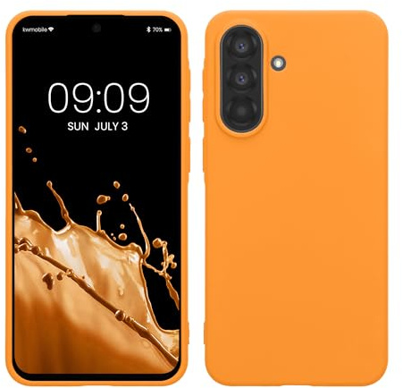kwmobile Hülle für Samsung Galaxy A37 5G TPU Case - Handyhülle unterstützt kabelloses Laden, Flexible Schutzhülle, gummiertes Cover in Fruity Orange
