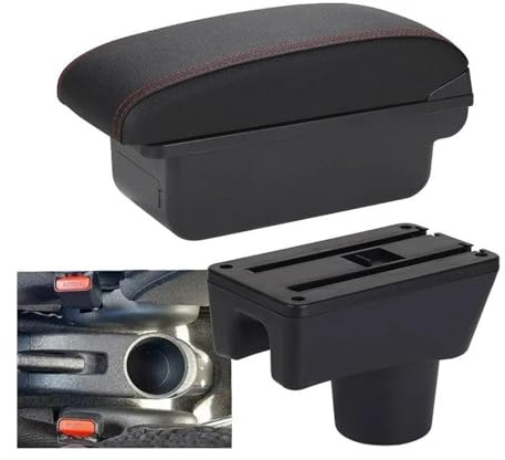 Armlehnenbox Für Mitsubishi Für Attrage Für Mirage Für Space Star Autozubehör Auto-Armlehnen-Aufbewahrungsbox(C1 Black red NO USB)