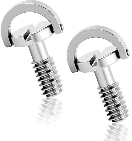 2 Stück 1/4-20 Kamera Befestigungsschraube, 1/4 Zoll Kamera Stativ Schnellverschluss Schraube D Ring Schraube mit Edelstahl Material für Stativ, Einbeinstativ, Kugelkopf, Schnellwechselplatte