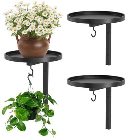 Wapasezyar Wandbehang Pflanzenständer 2er Set, Wand Pflanzenhalter Pflanzenregal Blumenständer Pflanzen Blumenregal, für Wohnzimmer & Balkon, Hängender Wand Blumentopfhalter, Schwarz