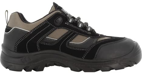 SAFETY JOGGER - Jumper - S3 Sicherheitsschuhe für Herren und Damen, Erwachsene Arbeitsschuhe rutschfest mit Kunststoff Zehenkappe und Zwischensohle, Metallfrei, Schwarz Grau, EU 42