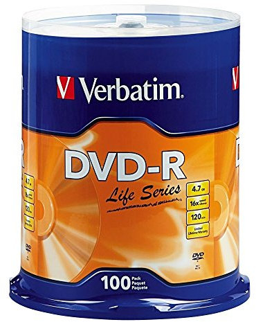 Verbatim 49088 Life Series 97177 16X DVD-R Silber 100 Stück