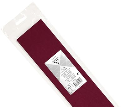 Clairefontaine 95108C - Rouleau de Papier Crépon - Couleur Opéra - Format 2,50x0,50m - Crêpage 75% - Papier Élastique et Résistant - Loisirs Créatifs, Bricolage et Activités Manuelles
