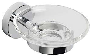 Croydex Pendle Flexi-Fix Soap Dish & Holder, Chrome, Metal, 54 x 108 x 128mm