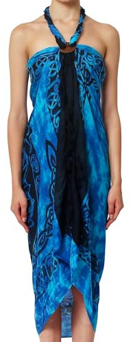 Ciffre Sarong Pareo Wickelrock Strandtuch Tuch Wickeltuch Handtuch Gratis Schnalle Schließe (Keltisch Lila Türkis T6)