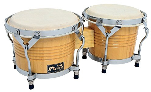 Gewa Bongo Club Salsa - 6,5 und 7,5 - Natur - F826030 | Bongo-Set mit 6,5 und 7,5 Zoll Trommeln in Natur-Optik mit Spannreifen.