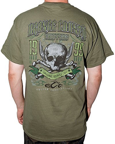 OCC Orange County Choppers T-Shirt Pipe Skull Green-S