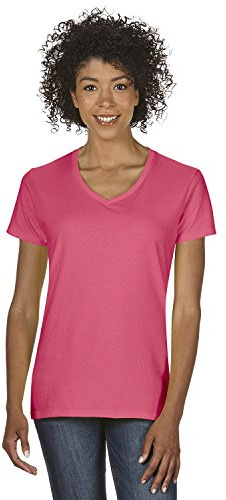 Gildan Women's Softstyle V-Neck T-Shirt, Seta Corallo., M