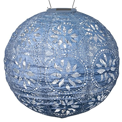 Allsop Home & Garden Soji Stella Boho Outdoor Weatherproof Tyvek® Hanging Solar Lantern. Dual White LEDs and Stainless Steel Easy to Hang Frame.