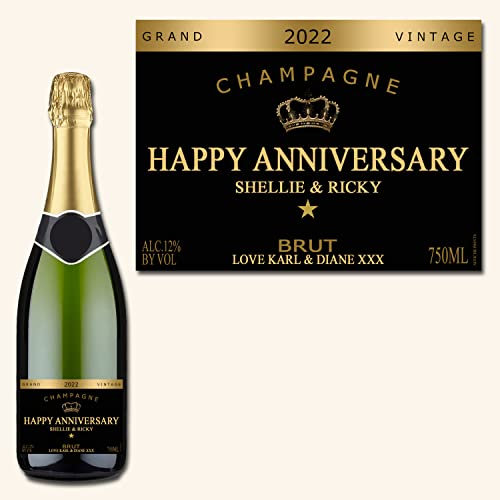 Affiche Prints L8 Personalised Celebration Champagne Brut Bottle Label Grand Vintage For Any Occasion!