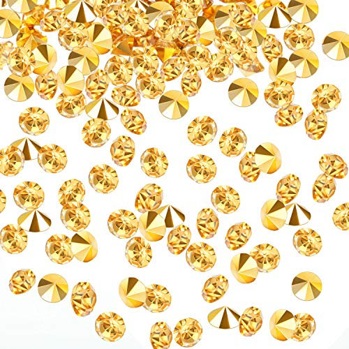 Transparente Hochzeits-Streudekoration, 10.000 Acryl-Kristalle, Diamanten, Strasssteine für Tischdekoration, Hochzeit, Brautparty, Vasenperlen (Gold, 3 mm)