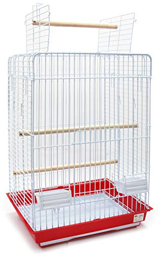 BPS Jaula Loro Metal para Pájaros Jaula Grande con Comedero Bebedero Saltador Cubeta Color envia al Azar 41 x 49 x 76 cm BPS-1195