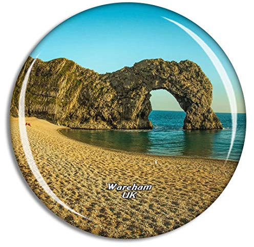 Weekino UK England Wareham Lulworth Cove and Durdle Door Fridge Magnet Travel Souvenir City Collection 3D Crystal Glass Gift Strong Refrigerator Sticker