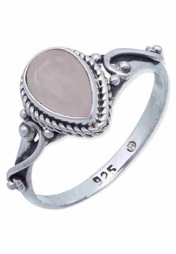 Anello in argento da donna con quarzo rosa, pietra preziosa rosa insolita e giocosa