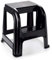 CABLEPELADO Taburete de Plástico, Taburete Ligero, Taburete apilable, Banqueta Multiusos, Taburete Multiusos, Taburete con escalón, Soporta hasta 150Kg, 45.5 cm Altura x 44 cm Ancho, Negro