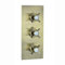 ENKI, Edwardian, TSV062, Concealed Thermostatic Triple Shower Mixer Valve with Two Outlets, Cross Handles, Traditional Bathrooms, Constant Temperature, Antique Brass