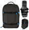 Rollei Fotoliner Ocean Pro: Großer Kamerarucksack in Schwarz aus 49 recycleten PET-Flaschen, Handgepäck-geeignet, inkl. Laptop-Fach, versetzbare Trennwände