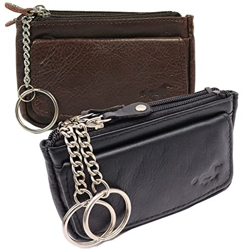 Safekeepers Schlüsseletui - Schlüsselmappe - Schlüsseltasche - Schlüsselmäppchen - Schlüsseletui Leder- Herren- Damen Leder - Schwarz & Braun