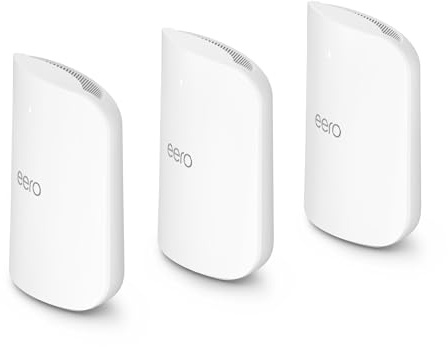 Amazon eero Max 7 mesh wifi system (newest model) - Supports internet plans up to 10 Gbps, Coverage up to 7,500 sq. ft., Connect 750+ devices, 3-pack