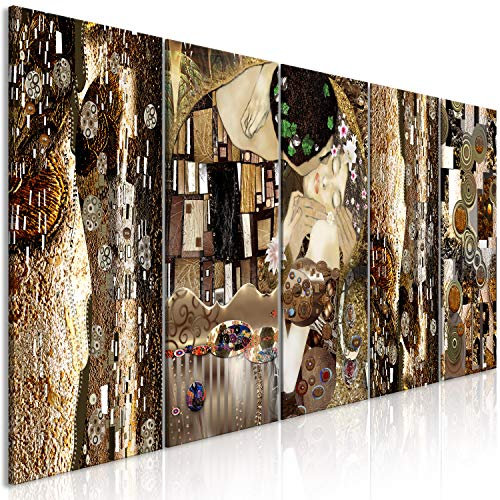 murando Quadro Acustico Gustav Klimt 5 pezzi schiuma acustica Quadri Moderni Grandi - Camera da Letto Matrimoniale - Stampa su Tela - Pannelli Fonoassorbenti Decorativi - Fonoassorbente