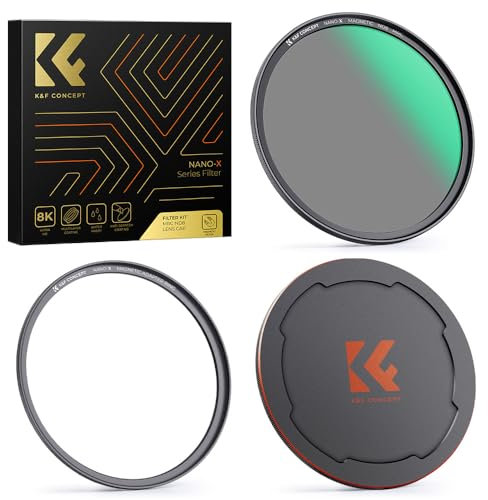 K&F CONCEPT 58mm Magnetic ND8 Lens Filter with Adapter Ring+ Alloy Lens Cap, 3 Stops Optical Glass ND for DSLR Cameras (Nano-X Series)