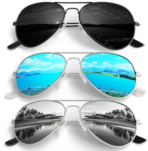 ANZIW Pilot Sunglasses Men Womens Lightweight Metal Frame Polarized Shades UV400 Protection