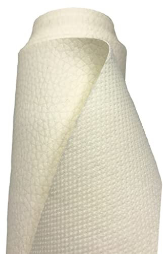 A-Express Premium Gekörnt Wasserdicht Kunstleder Gekörnt Lederimitat Texturiert Lederstoff Meterware - 200cm x 140cm (Perlencreme)
