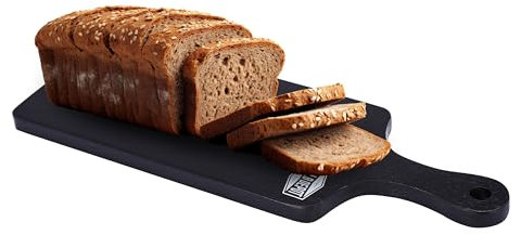 2LB Depot Holzschneidebrett schwarz mit Korkbeschichtung und ergonomischem Griff – vielseitiges Schneidebrett für die Küche | Multifunktionsbrett mit praktischem Design - 40x14x1,5 cm