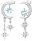 KINGWHYTE Mondstern Ohrringe 925 Sterling Silber Mondstein Tropfen Quaste funkelnd Zirkonia Asymmetrische Ohrringe Schmuck für Frauen Mädchen