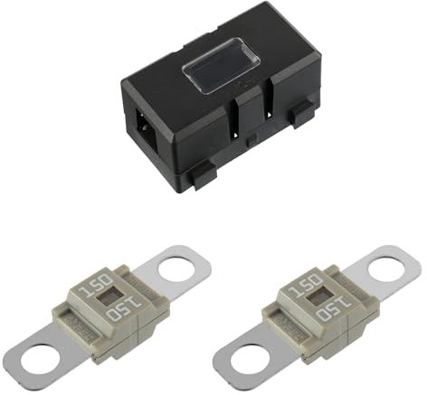 SIGANDG Midi Sicherunghalter und 2 Stück Midi Hochstromsicherung Schraubsicherung 150A für Autos, LKWs, Fahrzeuge, Midi Sicherung 150 Ampere
